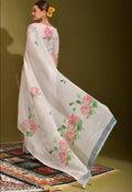 A Digital Printed Floral Lotus(Kamal) Design Saree and A Fusion of Digital Prints and Floral Lotus (Kamal)Design
