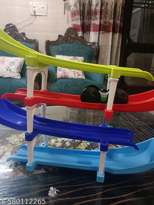 Wooden Flip & Go Racer Car Track – Fun Multi-Color Racing Toy for Kids – Safe & Durable Playset