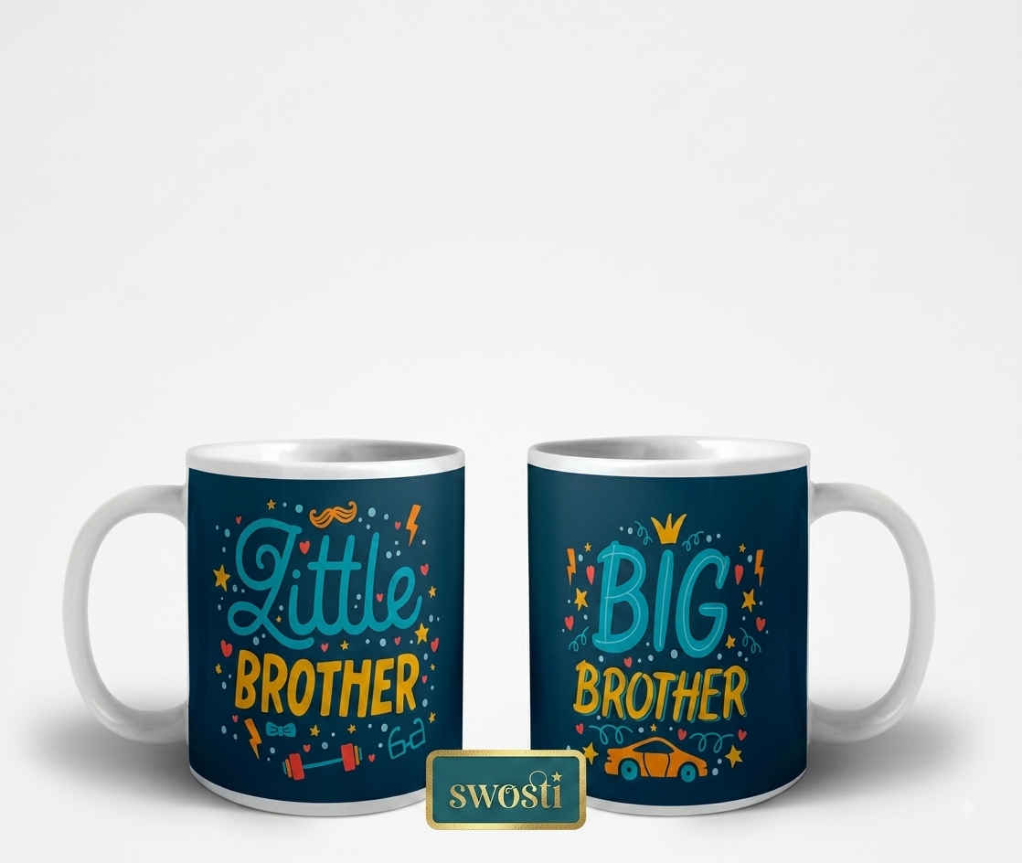 Beautiful Big Little Brother Rakhi and Mug Gifts Combo For Brothers, Rakshabandhan Special